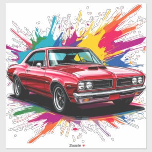 スプラッシュ付きヴィンテカラフルージ絵を描カー シール