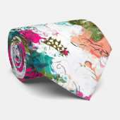 スプラッシュ抽象芸術アートピンクアクアグリーン ネクタイ (ロール)