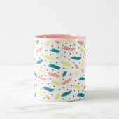 スプラッシュ抽象芸術イニシャル2トーンマグ ツートーンマグカップ (中央)