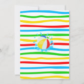 スプラッシュ水スライド誕生日の原色 招待状 (裏面)