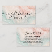 スプラッシュ液体グリッターピンクマーブル割引カード 割引カード (正面/裏面)