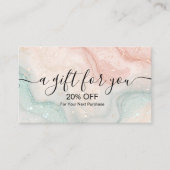 スプラッシュ液体グリッターピンクマーブル割引カード 割引カード (正面)