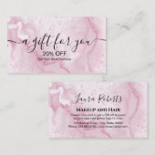 スプラッシュ液体グリッターピンクマーブル 割引カード (正面/裏面)