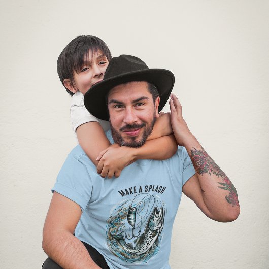 スプラッシュ漁師をする Tシャツ