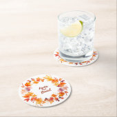 スプラッシュ秋の水パーソナライズされた結婚:コースター ラウンドペーパーコースター (インサイチュ)