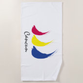 スプラッシュ絵を描セイル_The-Wind_Cancun ビーチタオル (正面)