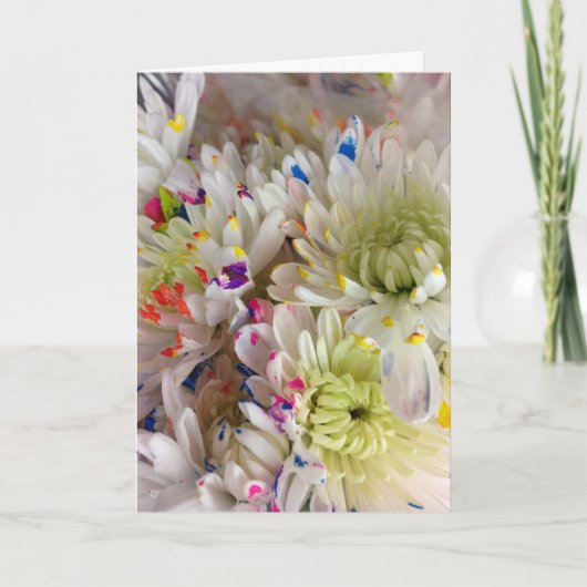 スプラッシュ絵を描フラワー誕生日フレーム可能7x5カード カード (正面)