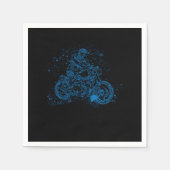 スプラッシュ絵を描モトライストモータサイクリストバイクもしくは自転車に乗る人モータースポ スタンダードカクテルナプキン (正面)