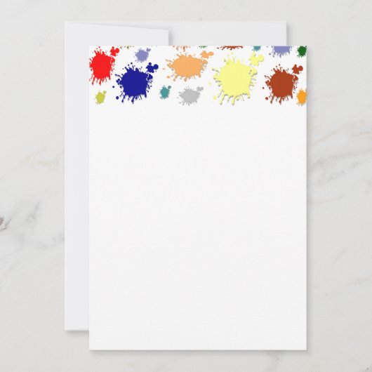 スプラッシュ絵を描招待状 招待状 (正面)