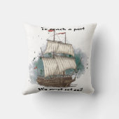 スプラッシュ背景Tに弓波で手引き船 クッション (裏面)