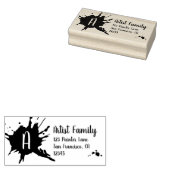 スプラッシュ芸術的絵を描モノグラム差出人住所 ラバースタンプ (押印)