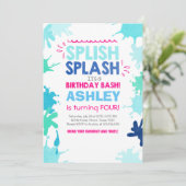 スプラッシュ誕生日の招待ガール 招待状 (スタンド正面)
