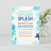 スプラッシュ誕生日の招待ボーイ 招待状 (スタンド正面)