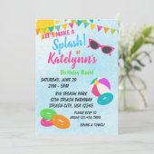 スプラッシュ誕生日招待状 招待状 (スタンド正面)