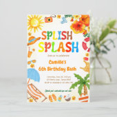 スプラッシュ誕生日Bashプールパーティー 招待状 (スタンド正面)