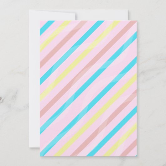 スプラッシュ象ピンクの女の子プール赤ちゃんシャワー 招待状 (裏面)