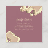 スプラッシュ金ゴールドポリッシュエレガントモダン爪、 ネイル スクエア名刺 (裏面)