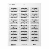 スプラッシュ防止製品パッケージのシールラベルのシール ラベル (フルシート)