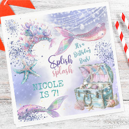 スプラッシュ魔法メルメイド誕生日バッシュ スタンダードランチョンナプキン