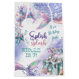 スプラッシュ魔法メルメイド誕生日バッシュ ミディアムペーパーバッグ