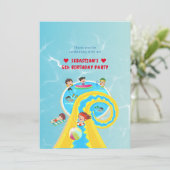 スプラッシュ・ウォーター・パークのサマー・ウォータースライド・バースデー・パーティー サンキューカード (スタンド正面)