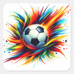 スプラッシュ サッカー フットボール 未来風 スクエアシール