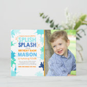 スプラッシュ·スプラッシュ誕生日の招待ボーイ 招待状 (スタンド正面)