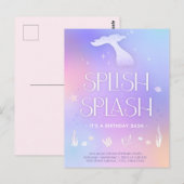 スプラッシュ スプラッシュ ふわふわ キラキラ マーメイド バースデー ポストカード (正面/裏面)
