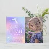 スプラッシュ スプラッシュ ファンシー キラキラ マーメイド ご招待 招待状 (スタンド正面)