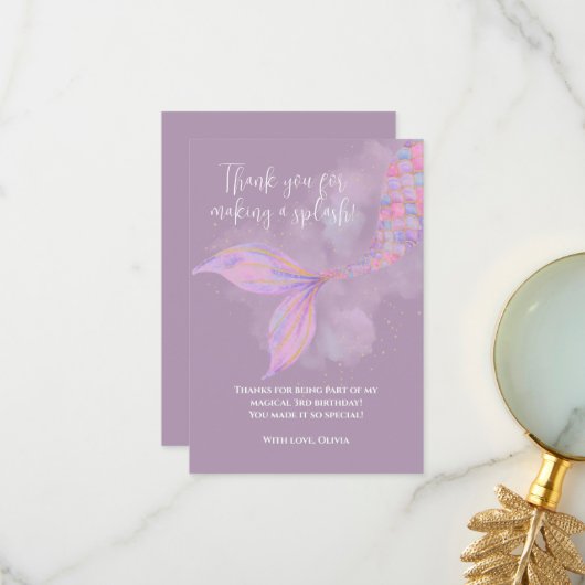 スプラッシュ・スプラッシュ マーメイド ありがとうカード サンキューカード (正面/裏面インサイチュ)