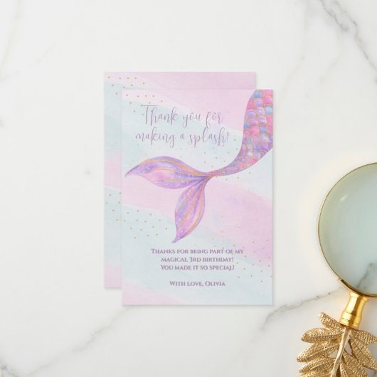 スプラッシュ・スプラッシュ マーメイド ありがとうカード サンキューカード (正面/裏面インサイチュ)