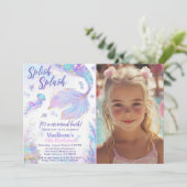 スプラッシュ・スプラッシュ マーメイド バッシュ 誕生日 招待状 (スタンド正面)