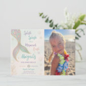 スプラッシュ スプラッシュ マーメイド 誕生日 フォト 招待状 (スタンド正面)