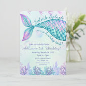 スプラッシュ・スプラッシュ マーメイド 誕生日 招待状 (スタンド正面)