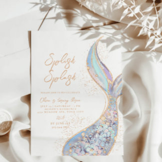 スプラッシュ スプラッシュ マーメイド 誕生日 招待状