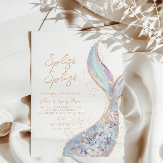 スプラッシュ スプラッシュ マーメイド 誕生日 招待状