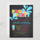 スプラッシュ・スプラッシュ　私たちのバッシュ・プールパーティーに来て 招待状 (正面)