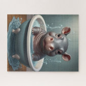 スプラッシュ、ペット&動物おもしろい風呂の時間 ジグソーパズル (横)