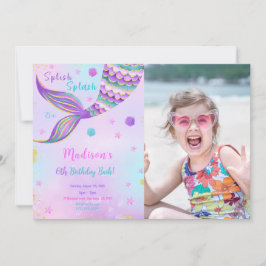 スプラッシュ！マーメイドの写真招待状 招待状
