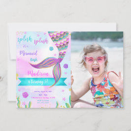 スプラッシュ！マーメイドの写真招待状 招待状