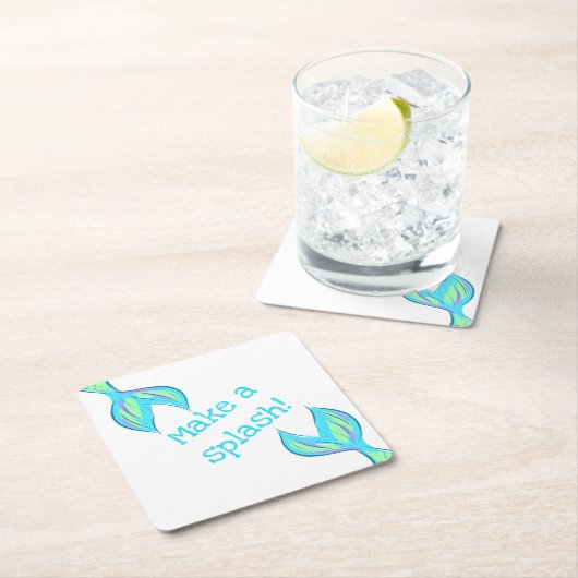 スプラッシュ！マーメイド紙コースター スクエアペーパーコースター (インサイチュ)