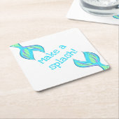 スプラッシュ！マーメイド紙コースター スクエアペーパーコースター (アングル)