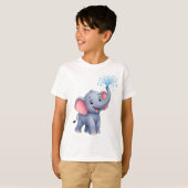 スプラッシュ!子象の水遊び Tシャツ (正面フル)