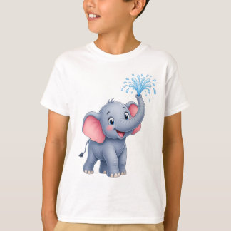 スプラッシュ！子象の水遊び Tシャツ