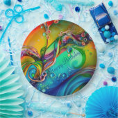 スプラッシュ！気泡カラフル抽象芸術誕生日 ペーパープレート (パーティー)