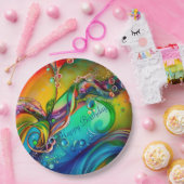 スプラッシュ！気泡カラフル抽象芸術誕生日 ペーパープレート (パーティー)