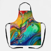 スプラッシュ！気泡カラフル抽象芸術 エプロン (正面)
