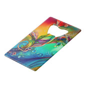 スプラッシュ！気泡カラフル抽象芸術 クレジットカード栓抜き (正面アングル)