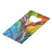 スプラッシュ！気泡カラフル抽象芸術 クレジットカード栓抜き (裏面アングル)