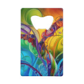 スプラッシュ！気泡カラフル抽象芸術 クレジットカード栓抜き (裏面)